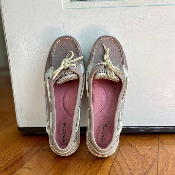 Sperry Canvas Angelfish Top Sider Gray Boat Shoes Women 7M - Picture 4 of 10